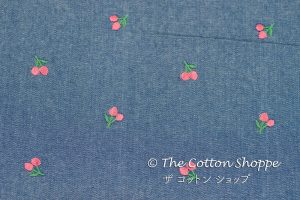 Kokochi Denim Like Embroidery Cherry