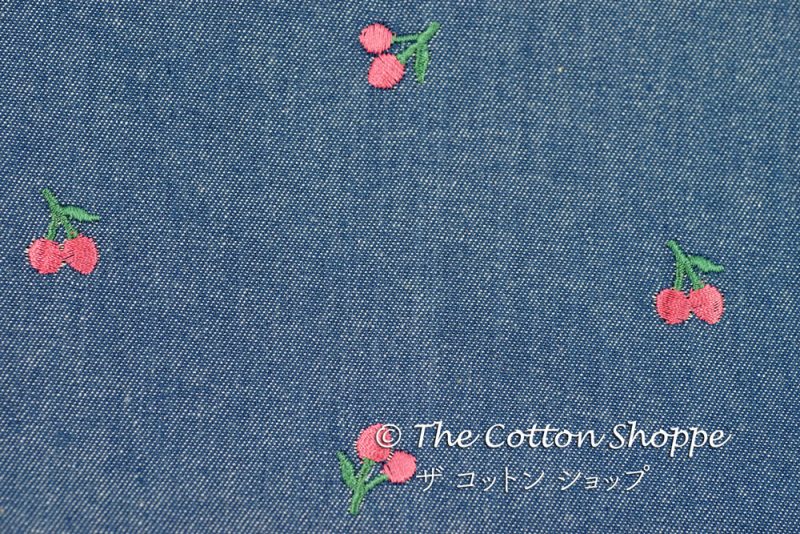 Kokochi Denim Like Embroidery Cherry